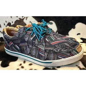 Twisted X Women's Hooey Looper Sneakers‎ Size 9.5 - GREY/MULTI Canvas